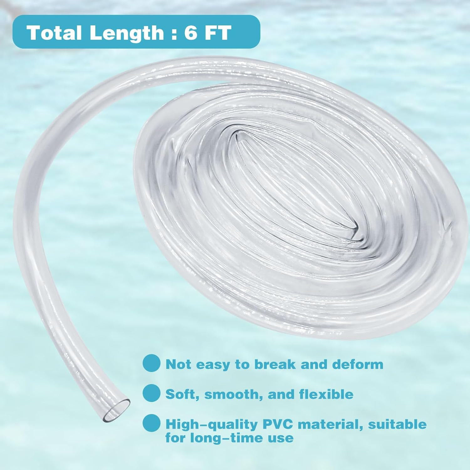 6Ft Portable Air Conditioner Drain Hose, 3/5 Inch Leakproof AC Drain Hose Kit, U