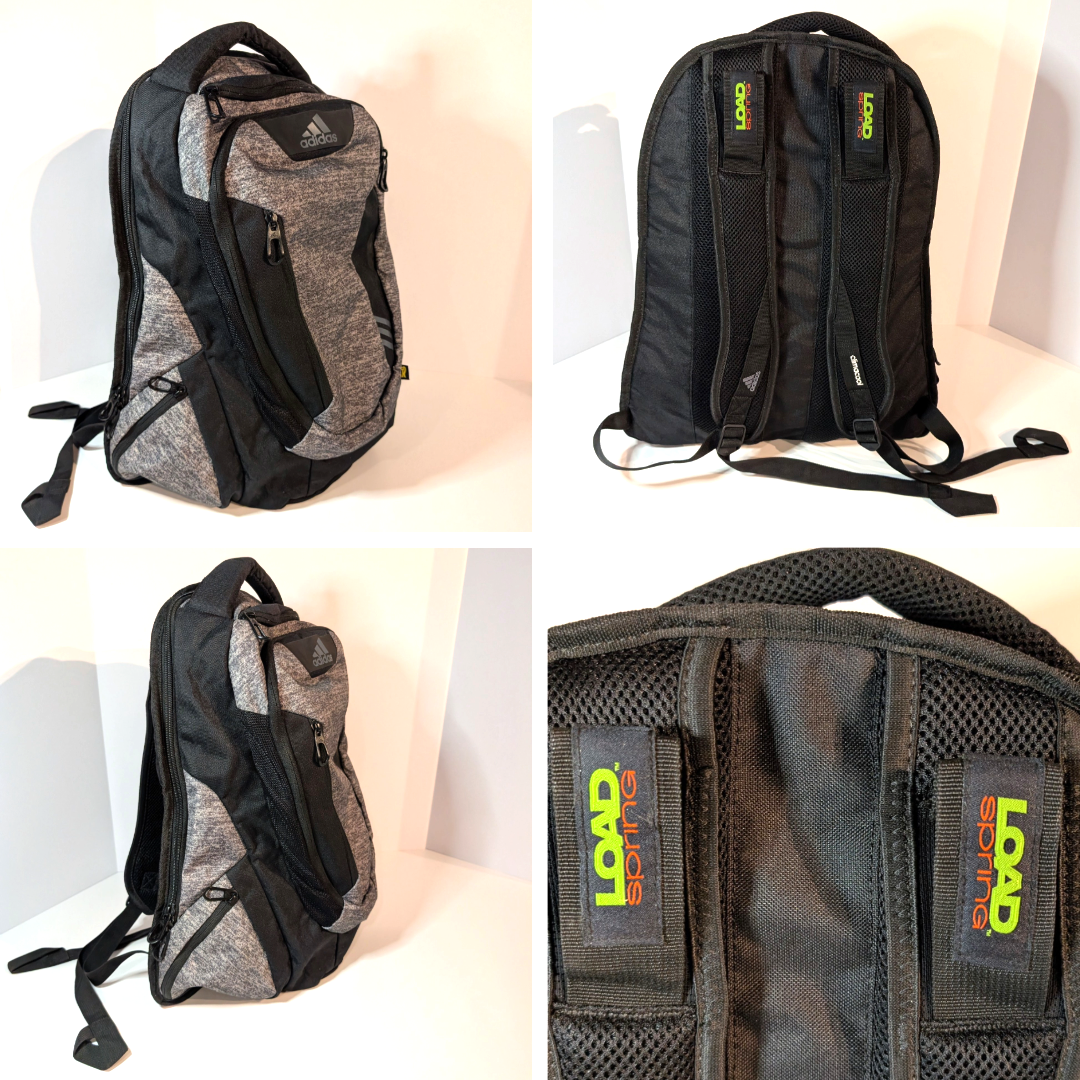 Adidas Load Spring Laptop Backpack Heather Gray Black ClimaCool Adidas Load Spring Laptop Backpack Heather Gray Black ClimaCool