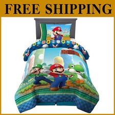 Super Mario Kids Bedding Set, 4 Piece Twin