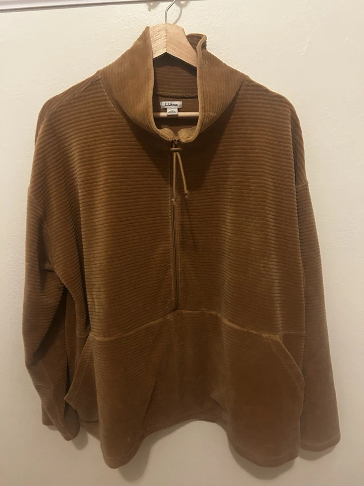 Pullover para mujer L.L.Bean suave elástico de pana media cremallera Foto 4 de 4