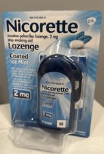 Nicorette 2 mg Coated Nicotine Lozenges Ice Mint 20 Count Exp 06/2027 NEW SEALED