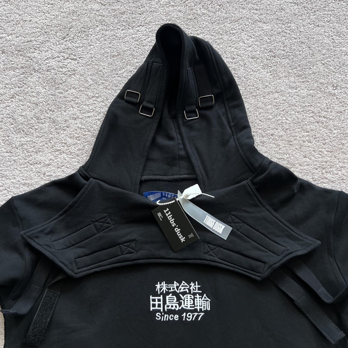 11BBS DUSK Boris Bidjan Saberi Ninja Buckle Detail Hoodie Mens