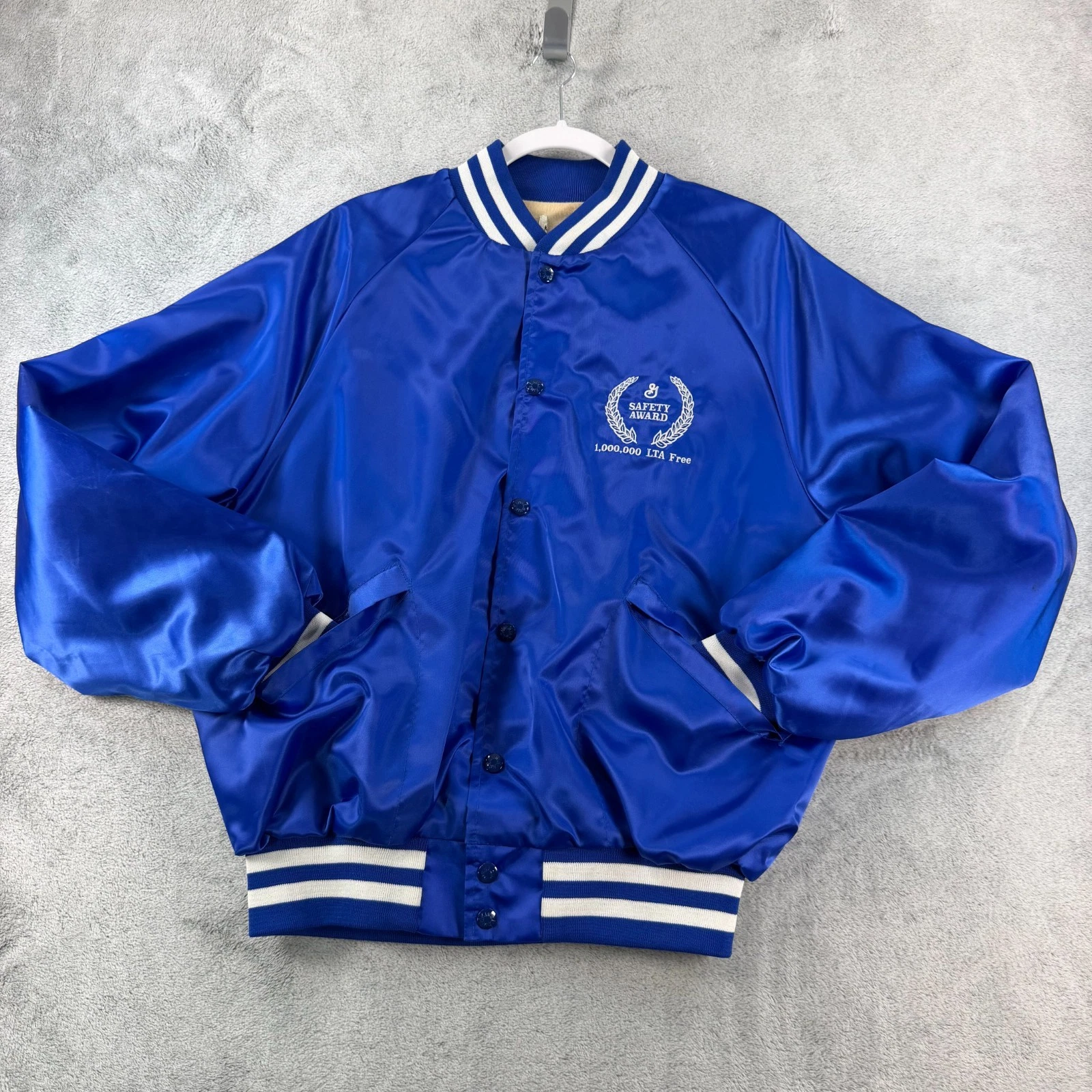 Vintage General Mills Satin Bomber Jacket Mens L Safety Award 1 Million LTI image 2