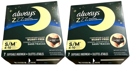 Always ZZZ Overnight Einweg Periodenunterwäsche Größe S/M - 7 Stück x 2 = 14 Unterwäsche - Bild 2 von 2