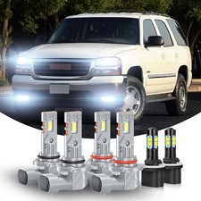 For GMC Yukon XL 1500 2500 2000-2006 LED Headlight High Low Fog Light Bulbs Kit