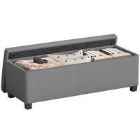 Sitzbank Mit Stauraum Polsterbank 112 X 42 X 40 Cm Mit Abnehmbarem Deckel, Grau