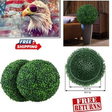 Low-Maintenance 19.7-Inch Faux Boxwood Balls - Ideal for Weddings & Gardens