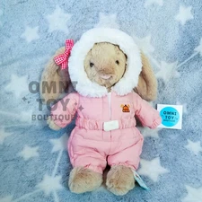 AUTHENTIC NEW Jellycat Bashful Bunny SNOW SUIT w/ FREE BOW Winter Ski Warm Gift