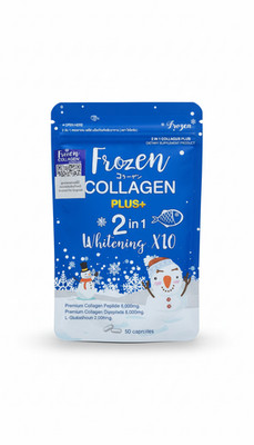 Frozen Collagen PLUS+ 2-in-1 Whitening X10 - 60 Caps Collagen Glutathione.