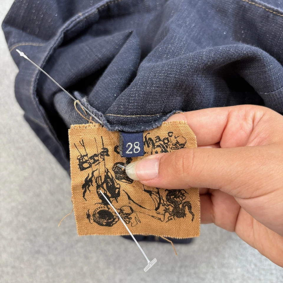 Falda vaquera Era of Chaos para mujer 28 cintura alta botones bolsillos delanteros Y2K Rockabill Foto 4 de 4