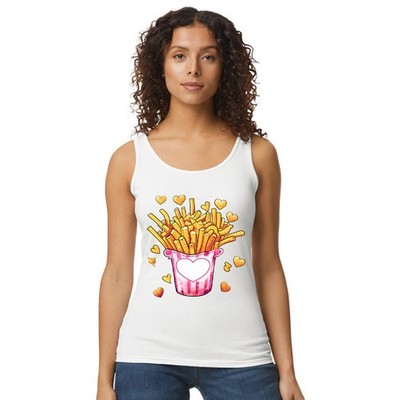 Pommes Frites Herz Damen Trägershirt Tank Top Feinschmecker Geschenk für Sie