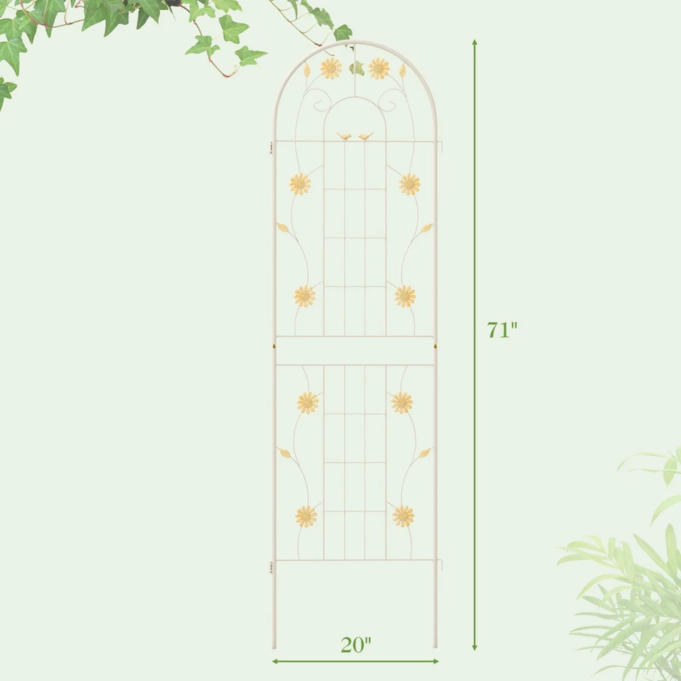 Paquete de 4 enrejados de jardín de metal de 71" x 20" soporte para plantas a prueba de herrumbre para jardín patio Foto 2 de 4