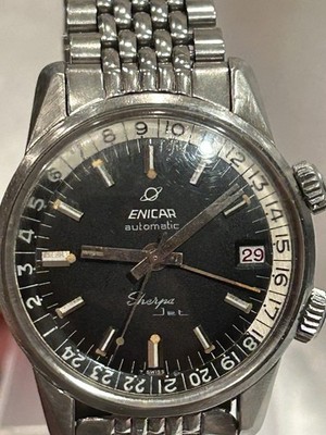 Enicar Sherpa Jet Seapearl GMT Running All Original