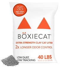 Boxie Extra Strength Clumping Clay Cat  Kitty Litter 40lb - 35 Day Odor Control