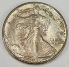 1946 D Walking Liberty Half Dollar  Almost Uncirculated  Toning 90% Silver AU