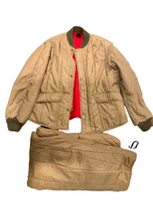 Vintage RefrigiWear Jacket &Pants Set Men's XL Insulated Puffer Base Layer Brown