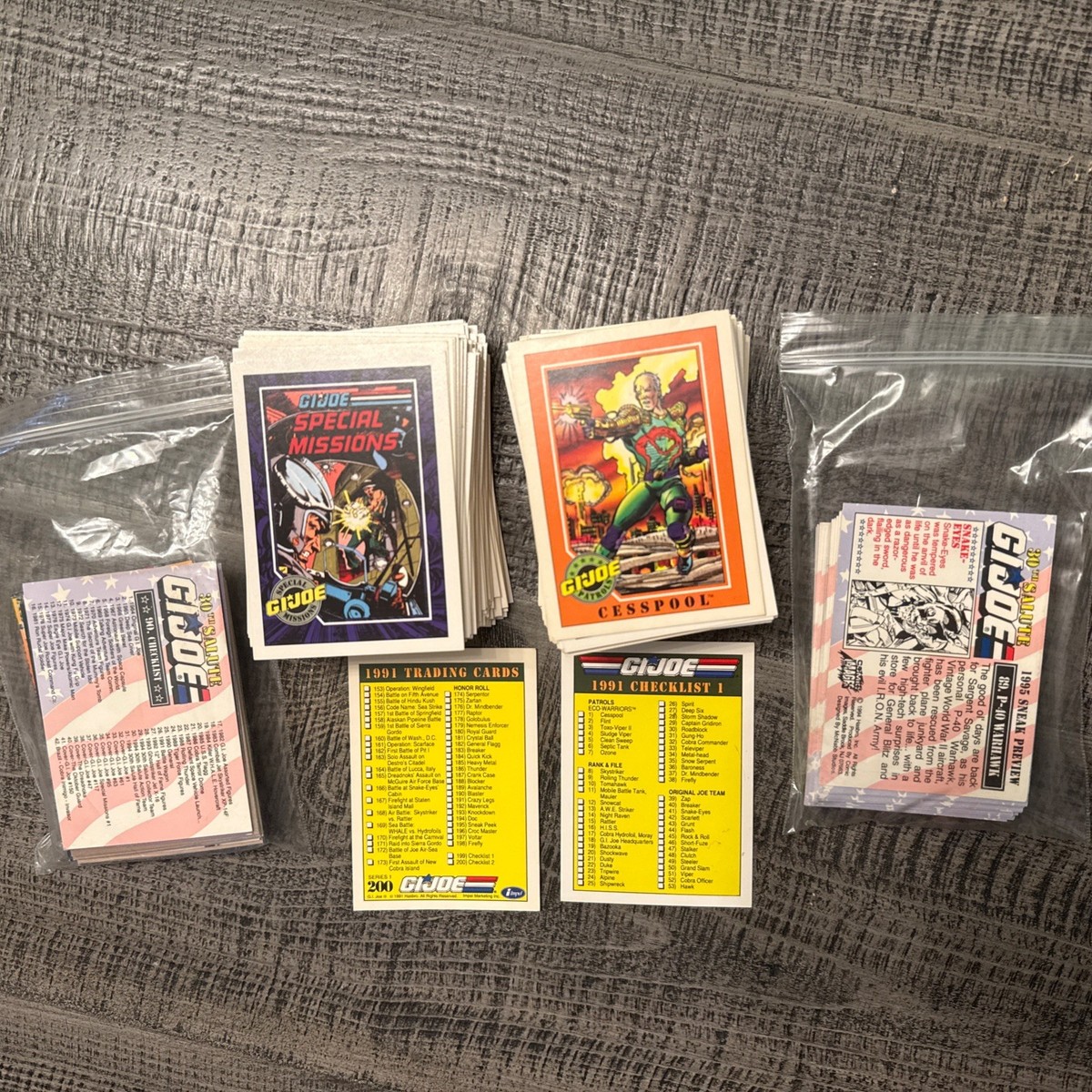 GI JOE COBRA TRADING CARD SET COMPLETE PLUS EXTRA JOE CARDS VINTAGE RARE