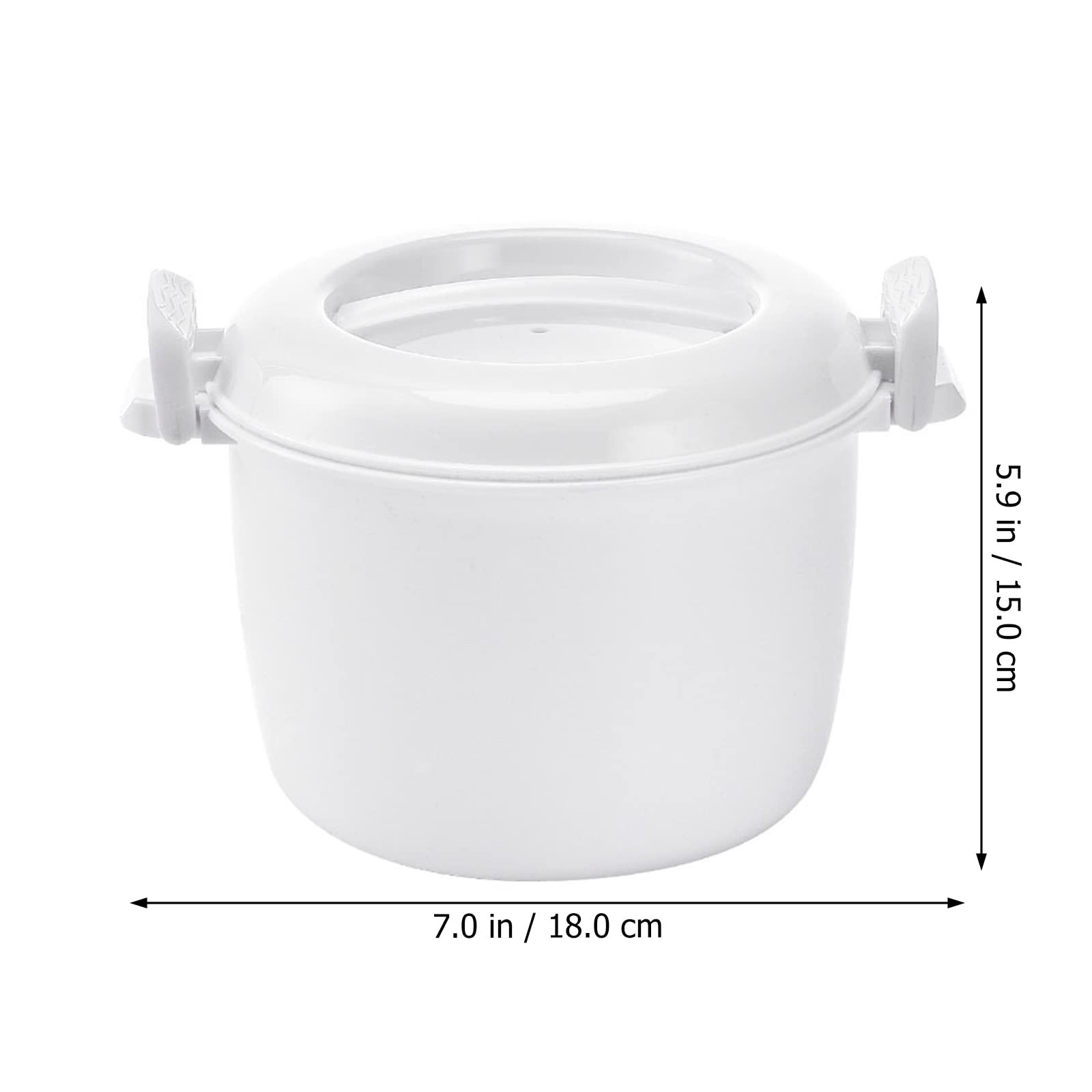 Microwave Rice Cooker Mini Steamer Maker Vegetable Pot Cookware Lid 18x18cm