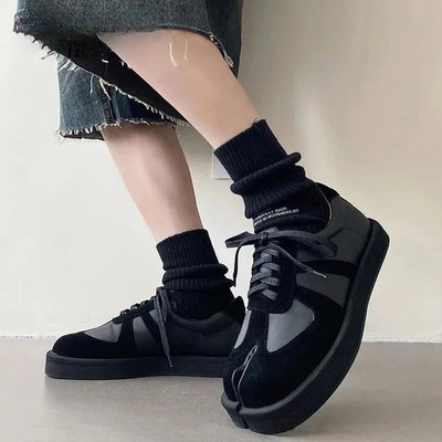 Tabi Shoes for Men Women Genuine Leather Casual Boots Lace Up
