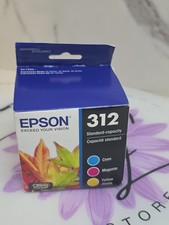 Epson 312 Genuine Standard Capacity Ink Cartridges 3 Color Exp 10/2028 - NEW