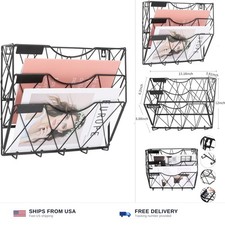 3 Tier Wall File Holder Organizer, Hanging Fi...