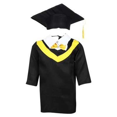 Children Gown Graduation Celebration Kindergarten Kids Dressing Gown Hat