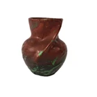 Weller Coppertone Vase Mottled Green Brown Art Pottery USA Vintage Weller Potter