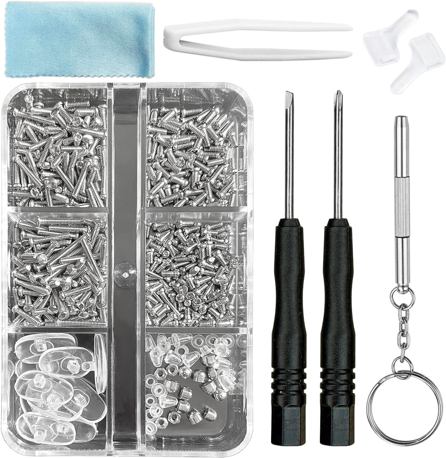 PTSLKHN Eyeglass Repair Kit with Screws, 15 Types Screws for Eyeglasses - Fra..
