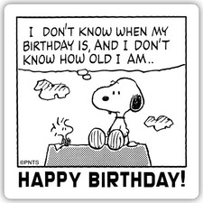 Peanuts Geburtstagsdesign Mit Snoopy Und Spruch Aufkleber Sticker