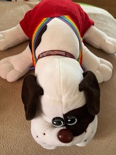 Pound Puppies VINTAGE Large Dog with Brown Spots w/ Clothes 18 plush 1985
