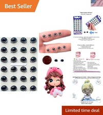 24 Pcs of 7mm Self-Adhesive 3D Resin Doll Eyes for Realistic Craft Projects