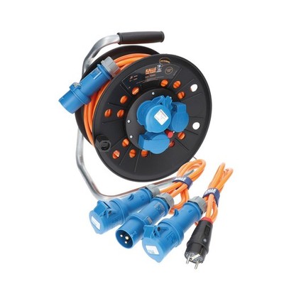 Camping Kabeltrommel H07BQ-F 2,5 mm² 25 m+Adapter CEE+CEE/Schuko Womo Caravan