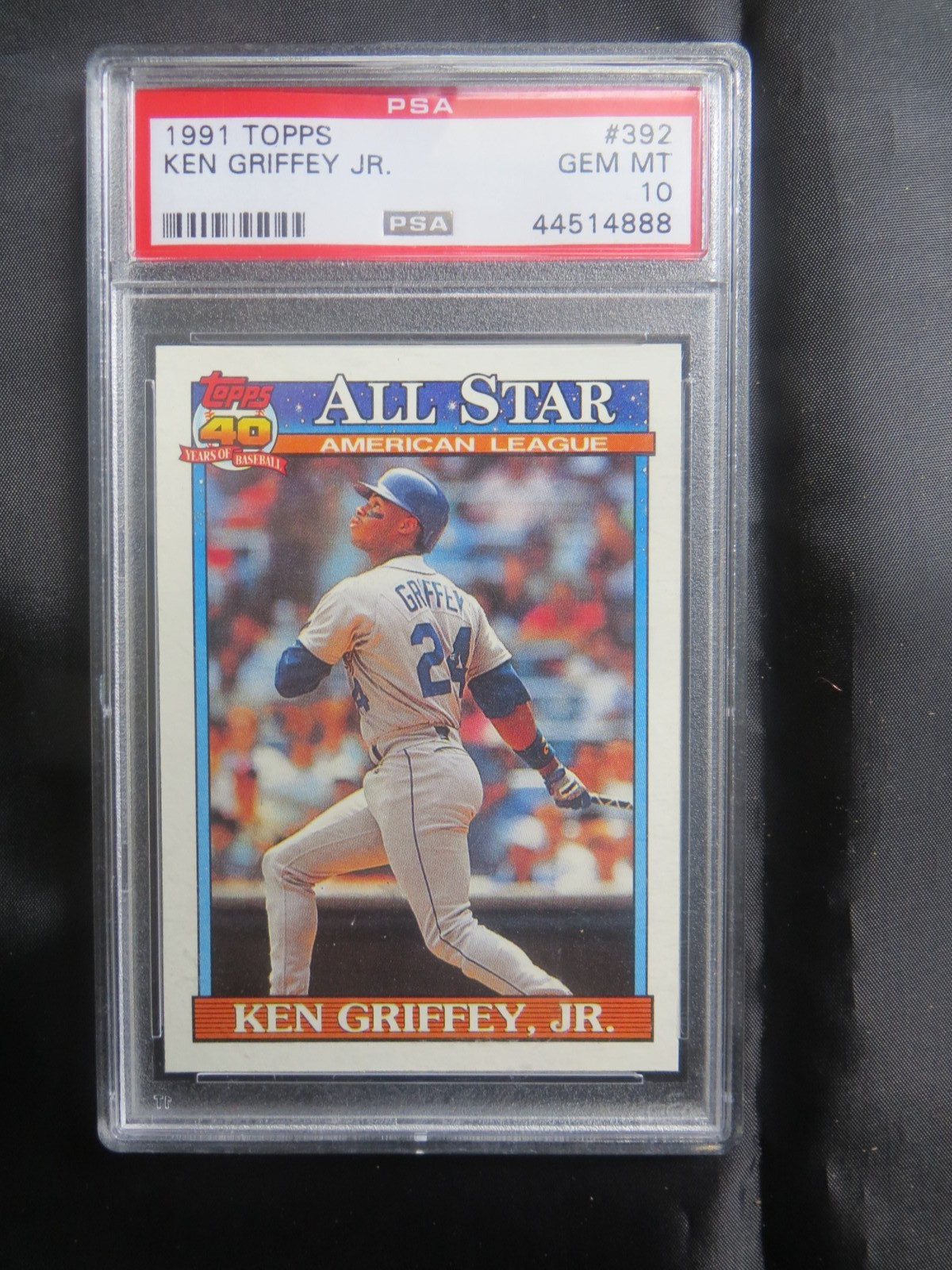 1991 TOPPS - KEN GRIFFEY JR. - ALL STAR - #392 - PSA - GEM MT 10 view 2