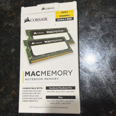 Corsair Mac Memory 4GB (2 x 2GB) PC3 8500 (DDR3-1066) Memory (CMSA8GX3M2A1066C7)