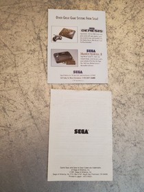 Sega Game Gear System Console Instruction Manual  And Booklet ONLY  Gamegear 
