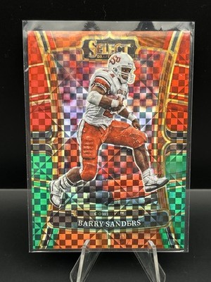 Rare /25🔥Red-Green Squares Prism🔥2023 Select Draft Picks #79 Barry Sanders