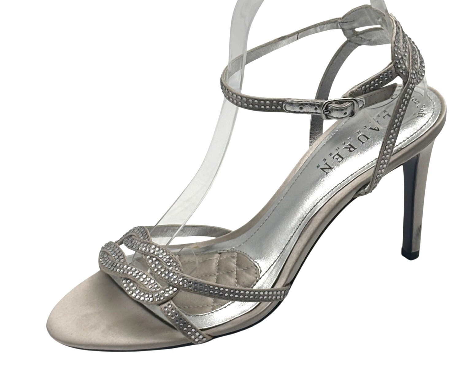 APL Lauren Ralph Lauren sandali eleganti Stephanie da donna champagne US 7B