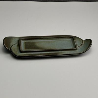 Frankoma Plainsman Green 4K 1/4 lb Butter Dish No Lid