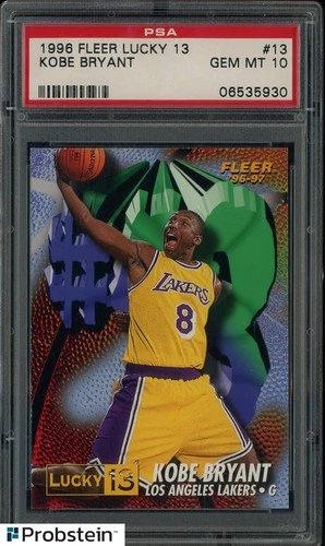 1996-97 Fleer Lucky 13 #13 Kobe Bryant Lakers RC Rookie HOF PSA 10 HIGH END