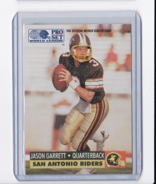 JASON GARRETT 1991 PRO SET FOOTBALL WORLD LEAGUE ROOKIE CARD-SHIPS FREE