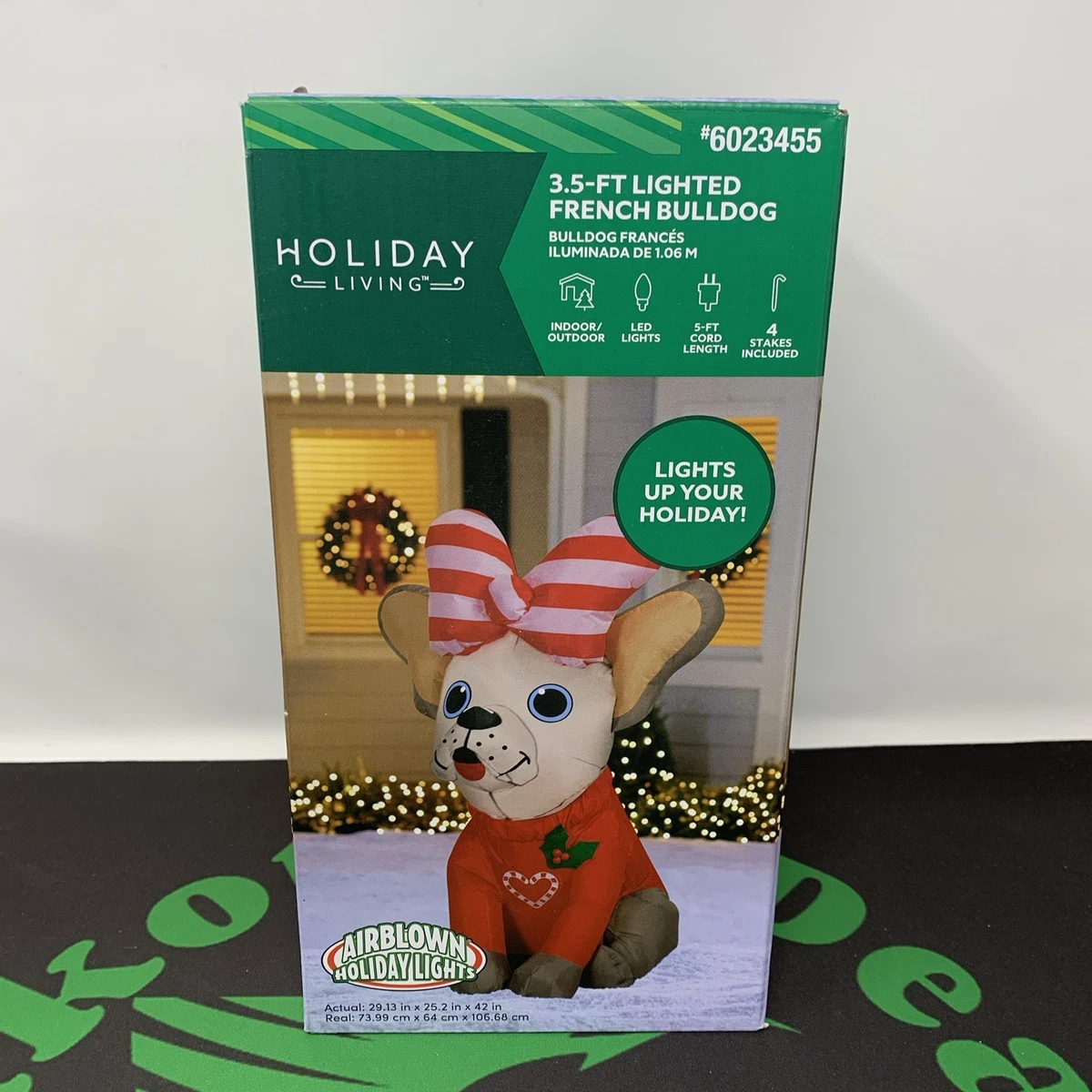 Décoration Lumineuse De Noël 3D - Bouledogue Français - Delightful Holiday Products - 20 Pouces