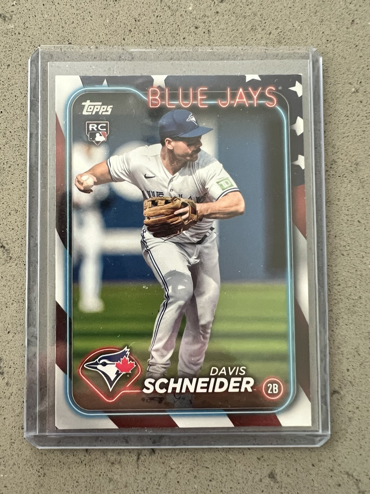 2024 Topps Series 1 Independence Day #189 Davis Schneider 17/76 (RC)