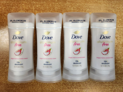 4 Pk: Dove Aluminum Free Deodorant, Dragon Fruit & Coconut 2.6oz ea  E6D