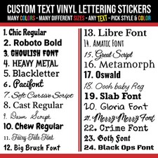 Custom Text Vinyl Lettering Sticker Decal Personalized -ANY NAME -ANY TEXT DECAL
