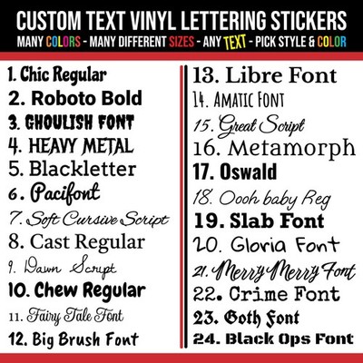 Custom Text Vinyl Lettering Sticker Decal Personalized -ANY NAME -ANY TEXT DECAL