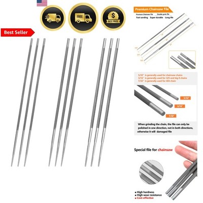 Chainsaw File Set 9pcs 3 Sizes High Strength Steel Durable Sharpening Tools