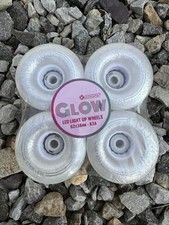 Bont Glow LED Light Up Quad Roller Skate Wheels Pearl White New 62x38 mm Skates