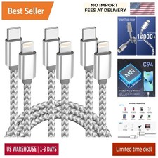 USB C to Lightning Cable 3 Pack 6FT Apple MFi Certified Fast Charging MFi
