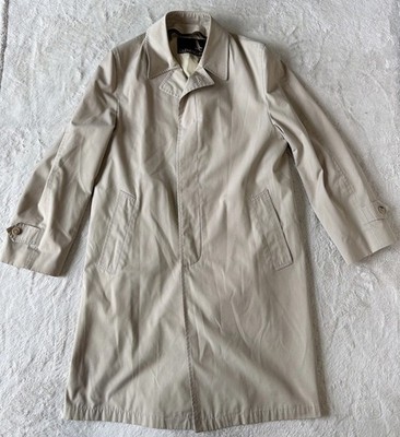 Vtg Gleneagles Mens Trench Coat Rain Jacket Sz 38R Cotton Polyester