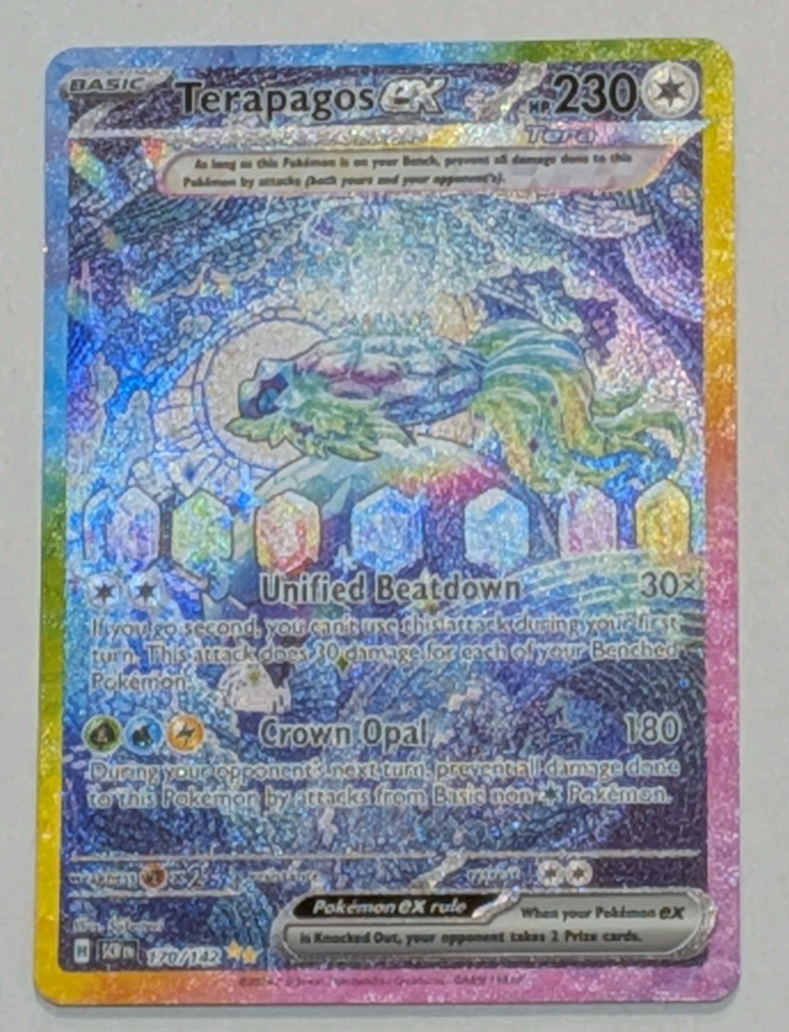 Terapagos ex SIR 170/142 Stellar Crown Pokemon Card SV07 Near Mint NM Ungraded